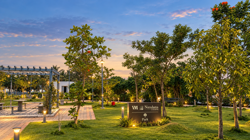 VM Nandana Gardens at Twilight